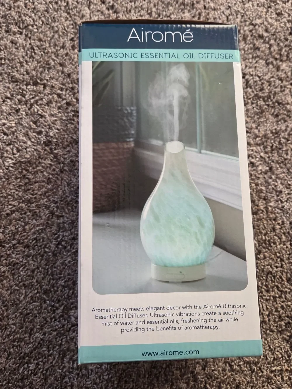 Airomé Rainstorm White Ultrasonic Essential Oil Diffuser, NEW